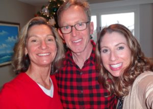 Laura Hibbett (right) with her parents