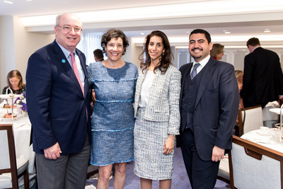 Visiting in London are, from left, Mass General President Peter L. Slavin, MD; his wife, Lori; Sarah Yamani and her husband Malik Dahlan.